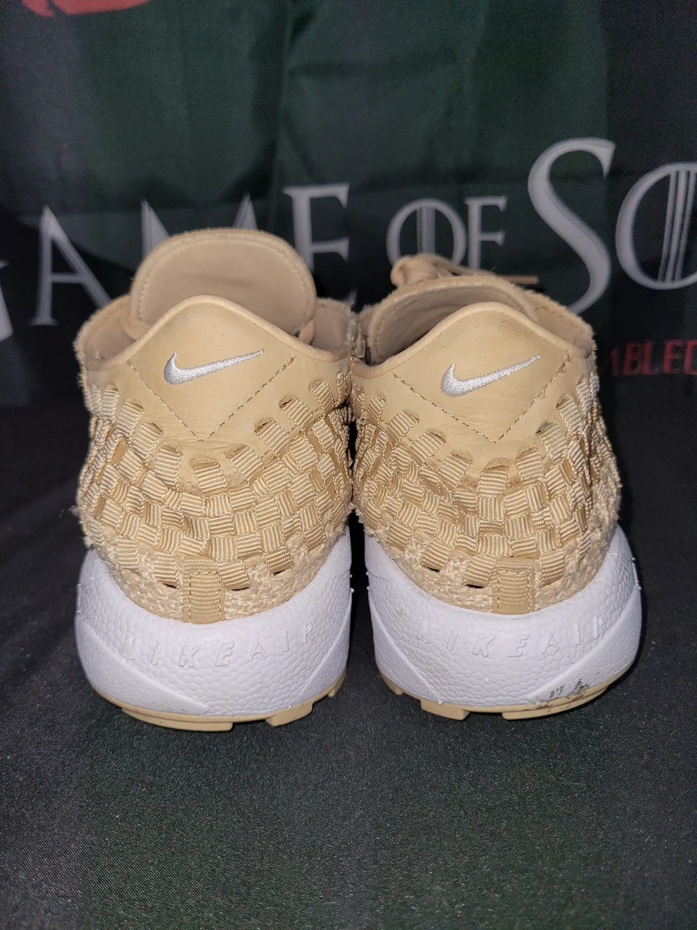 Nike Air Footscape Woven Sneakers in Beige and White